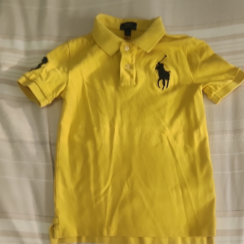 Polo by Ralph Lauren Yellow and Blue Polos Casual Shirts - Picture 5 of 8